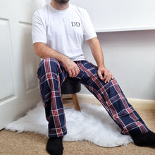 Load image into Gallery viewer, Personalised Mens check pyjamas
